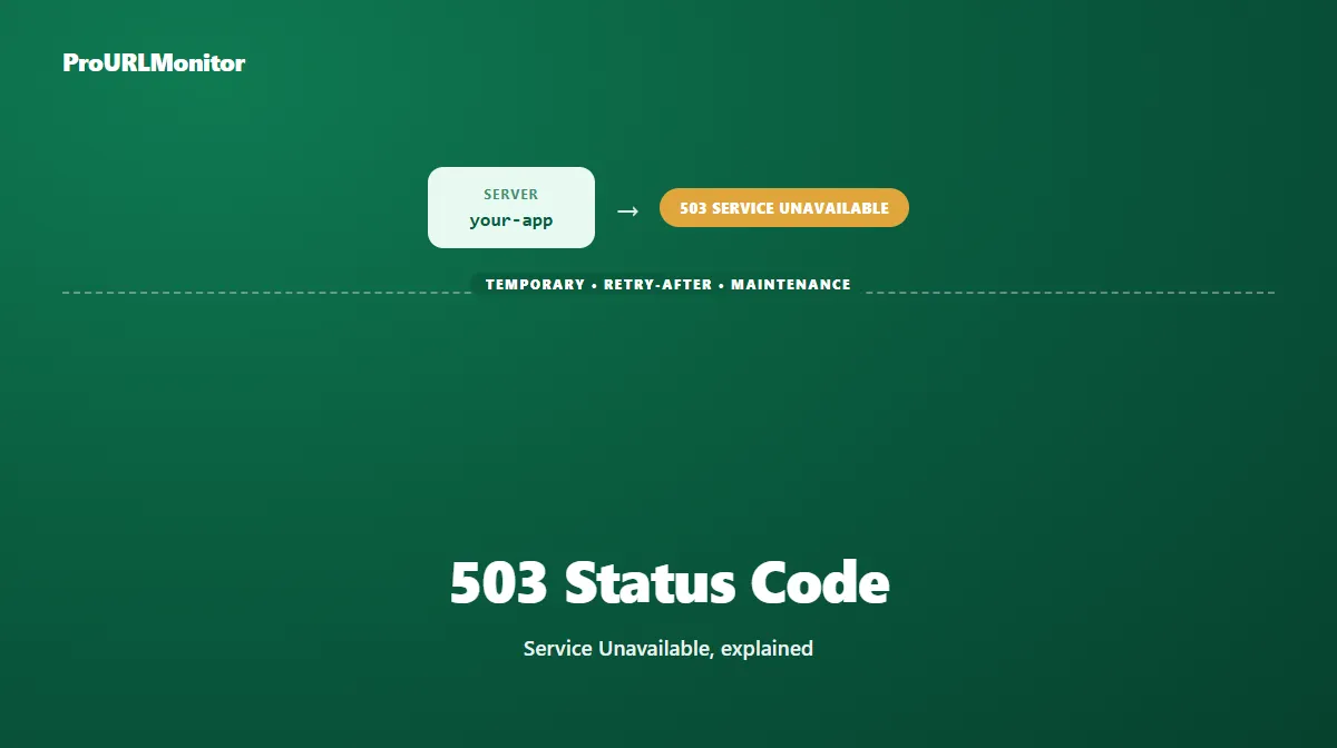 A server temporarily returning a 503 Service Unavailable response, illustrating the topic of the 503 status code guide