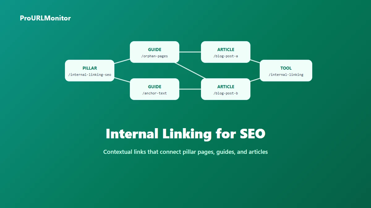 Diagram of a pillar page connected through contextual links to supporting guides, articles, and a tool page